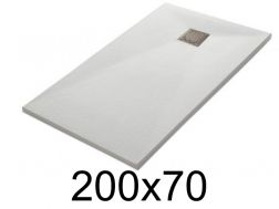 Shower tray 200x70 cm, resin, extra flat, cuttable, TECNIK
