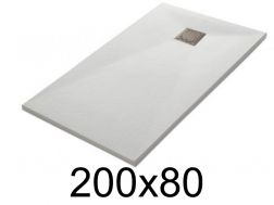 Shower tray 200x80 cm, resin, extra flat, cuttable, TECNIK