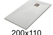 Shower tray 200x110 cm, extra flat, cuttable, resin, VERONE 110x200