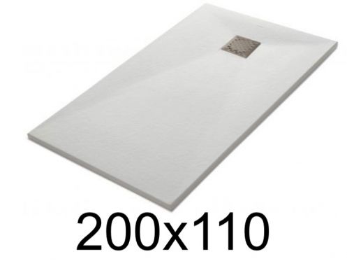 Shower tray 200x110 cm, extra flat, cuttable, resin, VERONE 110x200
