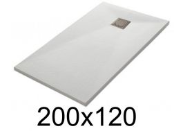 Shower tray 200x120 cm, extra flat, cuttable, resin, VERONE 120x200