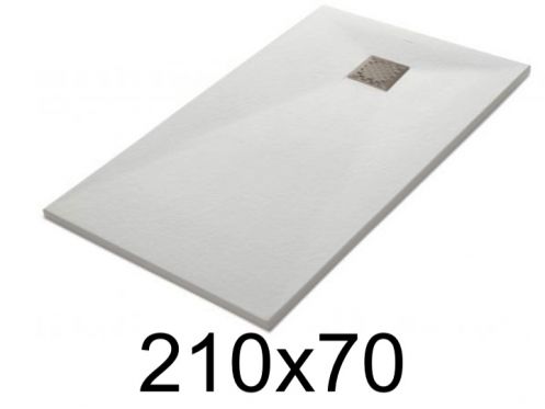 Shower tray 210x70 cm, resin, extra flat, cuttable, TECNIK 70x210
