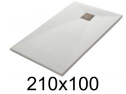 Shower tray 210x100 cm, resin, extra flat, cuttable, TECNIK 100x210