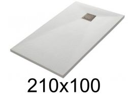 Shower tray 210x100 cm, resin, extra flat, cuttable, TECNIK