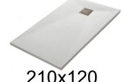 Shower tray 210x120 cm, extra flat, cuttable, resin, VERONE 120x210