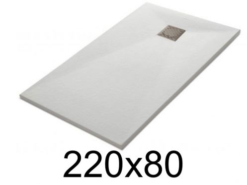 Shower tray 220x80 cm, extra flat, cuttable, resin, VERONE 80x220