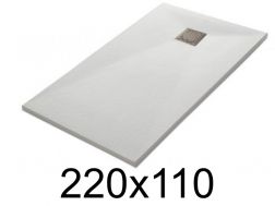 Shower tray 220x110 cm, extra flat, cuttable, resin, VERONE