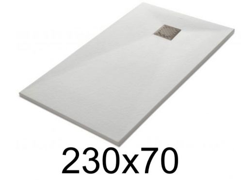 Shower tray 230x70 cm, extra flat, cuttable, resin, VERONE 70x230