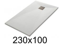 Shower tray 230x100 cm, extra flat, cuttable, resin, VERONE 100x230