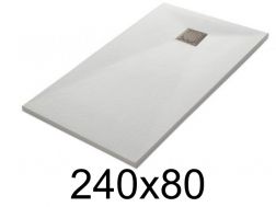 Shower tray 240x80 cm, extra flat, cuttable, resin, VERONE 80x240