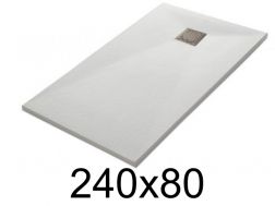 Shower tray 240x80 cm, extra flat, cuttable, resin, VERONE