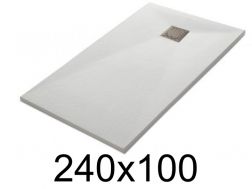 Shower tray 240x100 cm, extra flat, cuttable, resin, VERONE 100x240