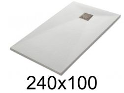 Shower tray 240x100 cm, extra flat, cuttable, resin, VERONE