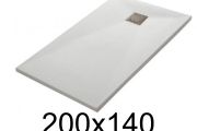 Shower tray, 200x140 cm, smooth finish - LEEDS 140x200