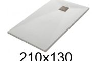 Shower tray, 210x130 cm, smooth finish - LEEDS 130x210
