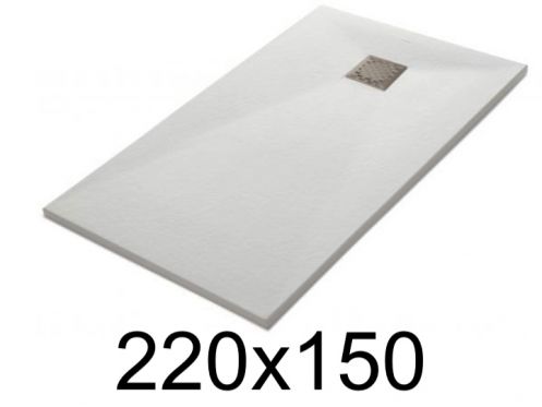 Shower tray, 220x150 cm, smooth finish - LEEDS 150x220