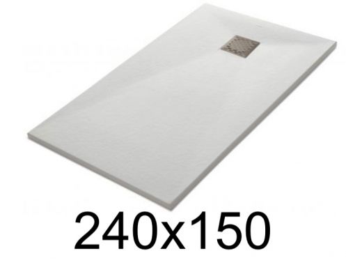 Shower tray, 240x150 cm, smooth finish - LEEDS 150x240