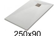 Shower tray, 250x90 cm, smooth finish - LEEDS 90x250