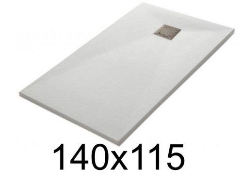 Shower tray 140x115 cm, extra flat, cuttable, resin, VERONE 115x140