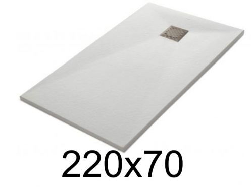 Shower tray 220x70 cm, extra flat, cuttable, resin, VERONE 70x220