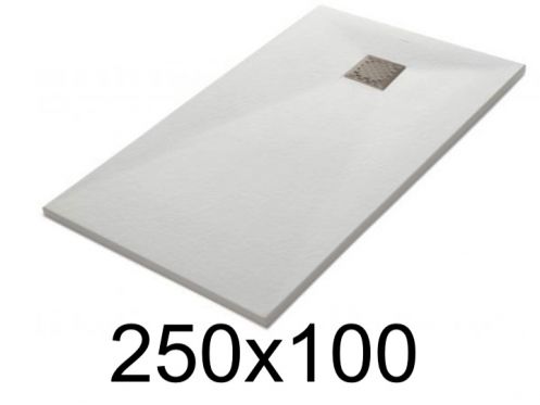 Shower tray, 250x100 cm, smooth finish - LEEDS 100x250