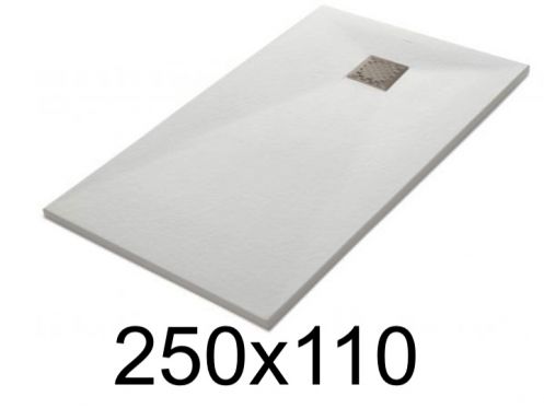 Shower tray, 250x110 cm, smooth finish - LEEDS 110x250