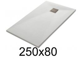 Shower tray, 250x80 cm, smooth finish - LEEDS 80x250
