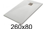 Shower tray, 260x80 cm, smooth finish - LEEDS 80x260