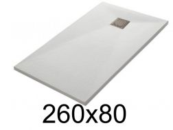 Shower tray, 260x80 cm, smooth finish - LEEDS 80x260