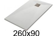 Shower tray, 260x90 cm, smooth finish - LEEDS 90x260