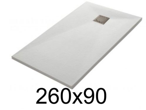 Shower tray, 260x90 cm, smooth finish - LEEDS 90x260