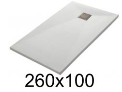 Shower tray, 260x100 cm, smooth finish - LEEDS 100x260