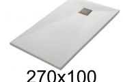Shower tray, 270x100 cm, smooth finish - LEEDS 100x270