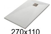 Shower tray, 270x110 cm, smooth finish - LEEDS 110x270