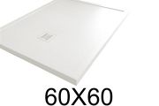 Shower tray, 60x60 cm, with anti-overflow edges - MOMBACHO