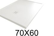 Shower tray with rim 60x70 cm Mineral resin MOMBACHO