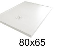 Shower tray 65x80, with anti-overflow edges - MOMBACHO