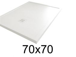 Shower tray, 70x70 cm, with anti-overflow edges - MOMBACHO