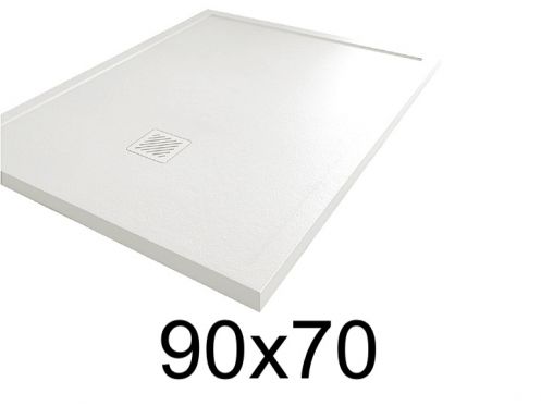 Shower tray, 70x90 cm, with anti-overflow edges - MOMBACHO