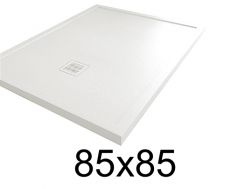 Shower tray, 85x85 cm, with anti-overflow edges - MOMBACHO