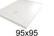 Shower tray, 95x95 cm, with anti-overflow edges - MOMBACHO