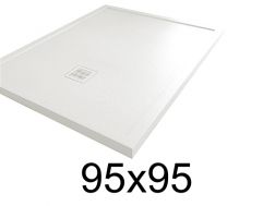 Shower tray, 95x95 cm, with anti-overflow edges - MOMBACHO