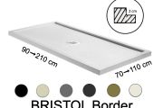Shower tray with 2 cm high rim, mineral resin - BRISTOL BORDER