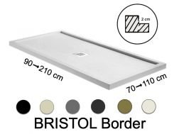 Shower tray, with anti-overflow edges - BRISTOL BORDER