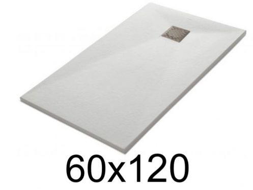 Shower tray 120x60 cm, extra flat, cuttable, resin, VERONE 60x120