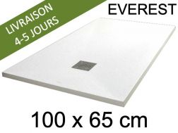 Shower tray, 100x70 cm, extra flat, Acrystone resin - EVEREST WHITE 70x100