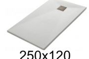 Shower tray, 250x120 cm, smooth finish - LEEDS 120x250