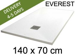 Shower tray, 140x70 cm, extra flat, Acrystone resin - EVEREST WHITE 70x140