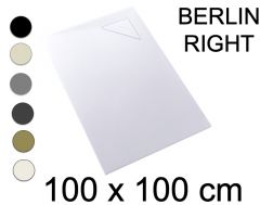 Shower tray, 100x100 cm, right angle drain - BERLIN RIGHT 100x100