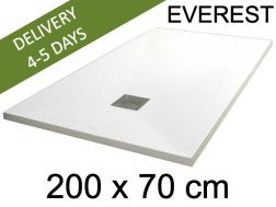 Shower tray, 200x70 cm, extra flat, Acrystone resin - EVEREST WHITE 70x200